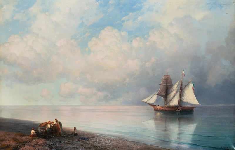 Mar calmo no início da noite - Ivan Aïvazovski