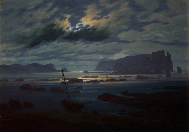 Mar do Norte à luz da lua - Caspar David Friedrich
