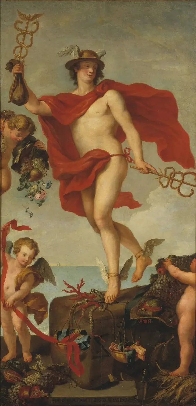 Mercúrio partindo de Antuérpia. Fragmento de um quadro maior. - Peter Paul Rubens