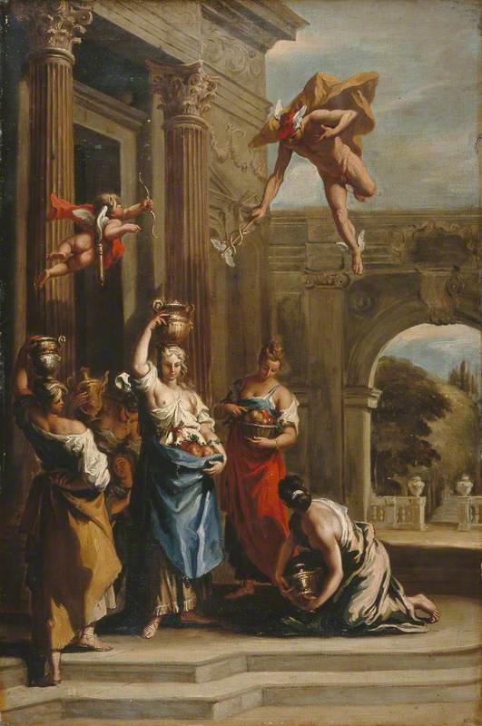 Mercure, Hera e Aglauros - Sebastiano Ricci
