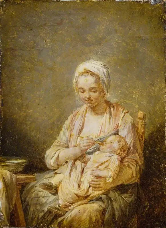 Mãe alimentando seu filho - Nicolas-Bernard Lépicié