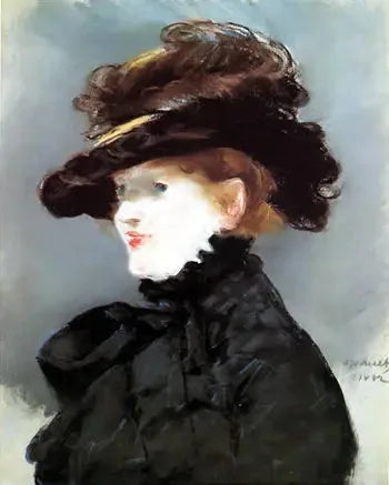 Méry Laurent de chapéu preto - Édouard Manet