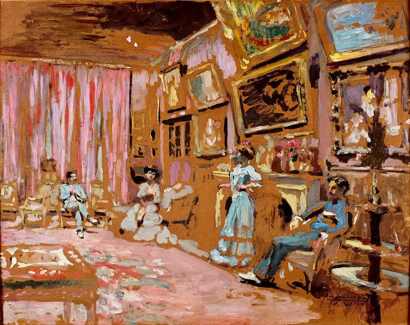 Senhores e senhoras Josse e Gaston Bernheim-Jeune na 107, avenida Henri Martin - Édouard Vuillard