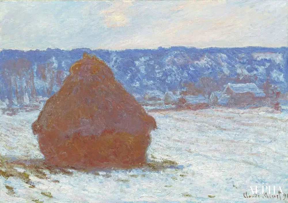 Meule, effet de neige, temps couvert - Claude Monet - Reproductions de tableaux et peintures haut de gamme