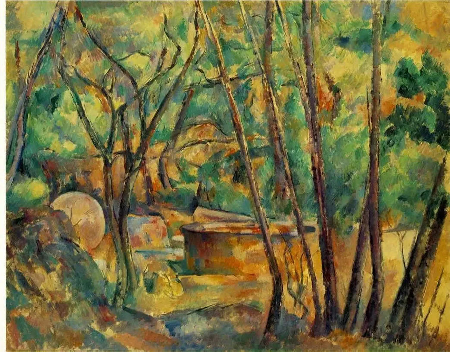 Moeda e cisterna em sub-bosque - Paul Cézanne