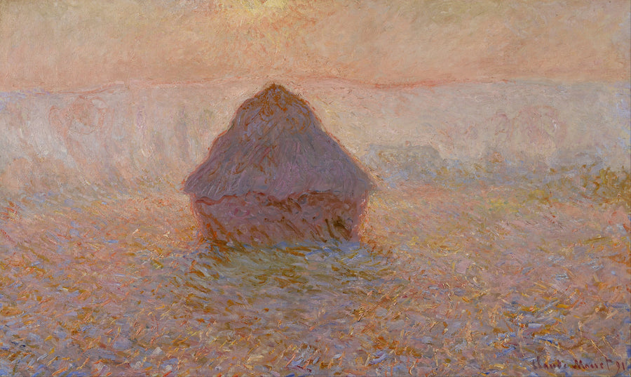 Moinho, sol na névoa - Claude Monet