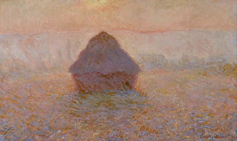 Moinho, sol na névoa - Claude Monet