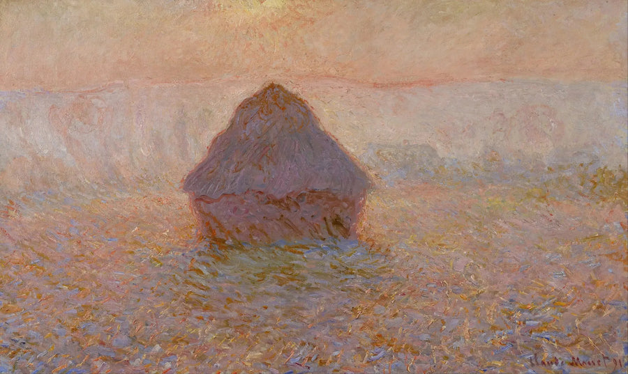 Moinho, sol na névoa - Claude Monet
