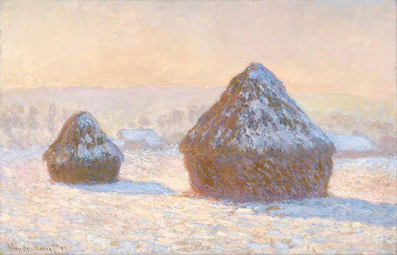 Meules, efeito de neve, pela manhã - Claude Monet