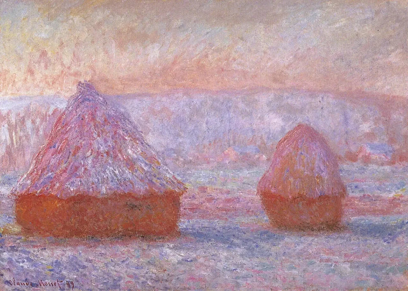 Les Meules, Giverny, efeito matinal W1214 - Claude Monet