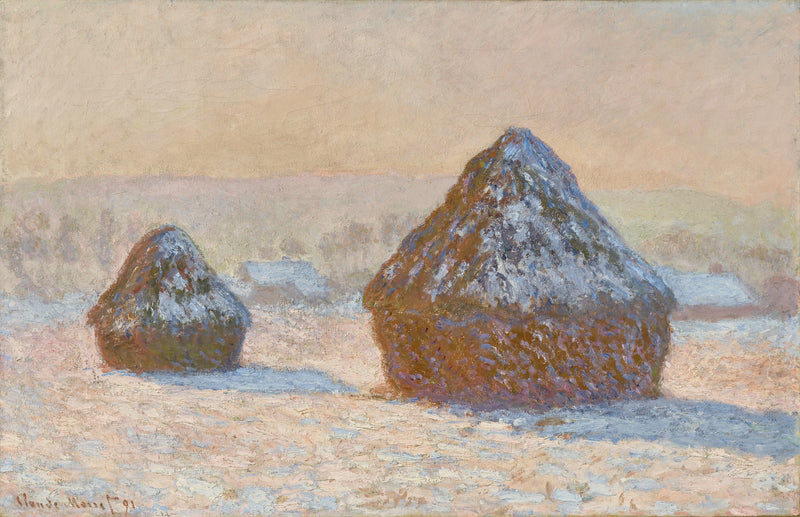 Rebolos, efeito neve, pela manhã W1276 - Claude Monet