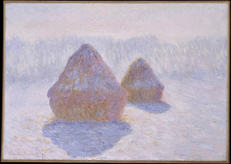 Rebolos, efeito neve e sol W1279 - Claude Monet