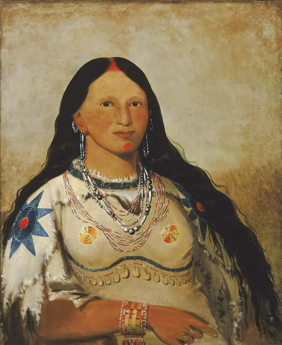 Mi-néek-ee-súnk-te-ka, Vison, uma bela garota - George Catlin