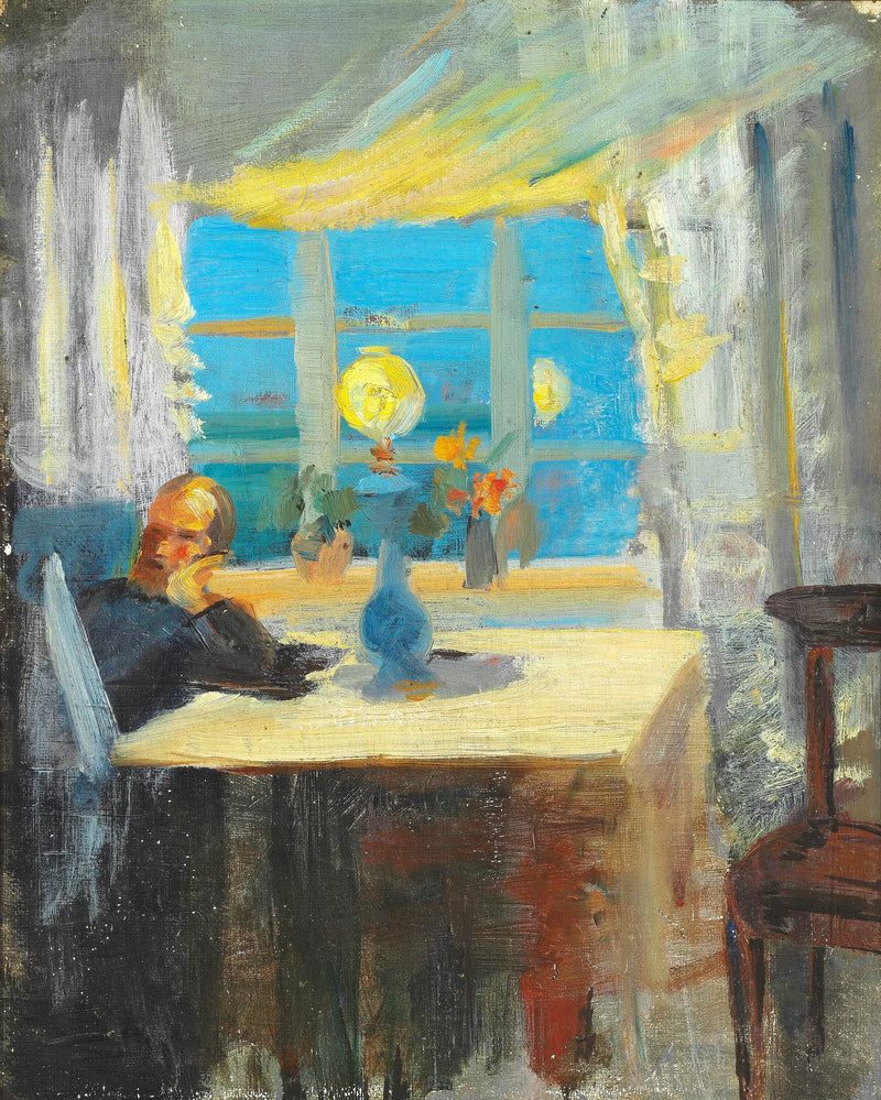 Michael Ancher lê o jornal. - Anna Ancher