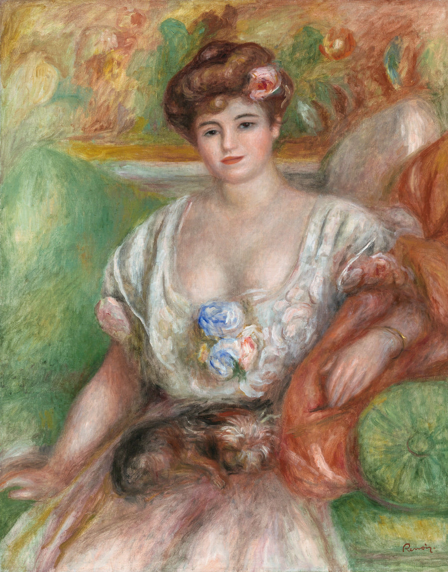 Misia Sert com um cachorrinho - Pierre-Auguste Renoir