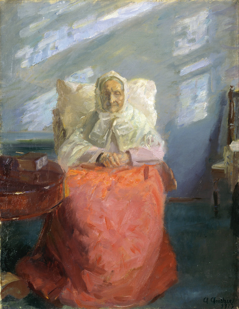Mme Ane Brøndum na sala azul - Anna Ancher