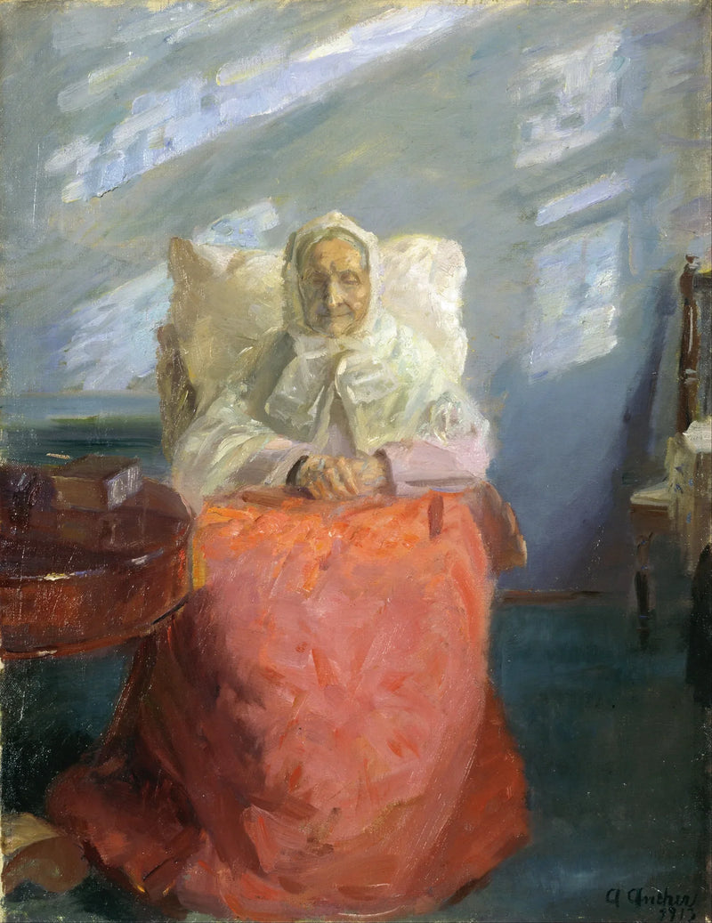 Mme Ane Brøndum na sala azul - Anna Ancher