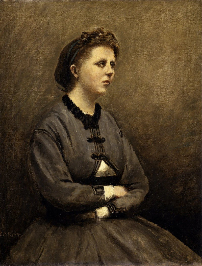 Mme de Larochenoire, esposa do pintor (Mme de Larochenoire, esposa do pintor) - Jean-Baptiste Camille Corot