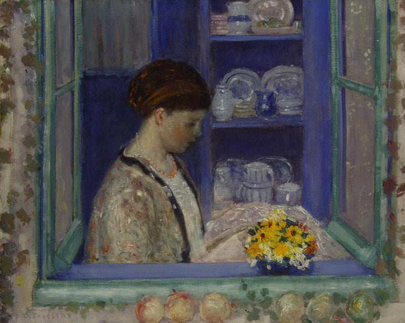 Mme Frieseke na janela da cozinha - Frederick Carl Frieseke