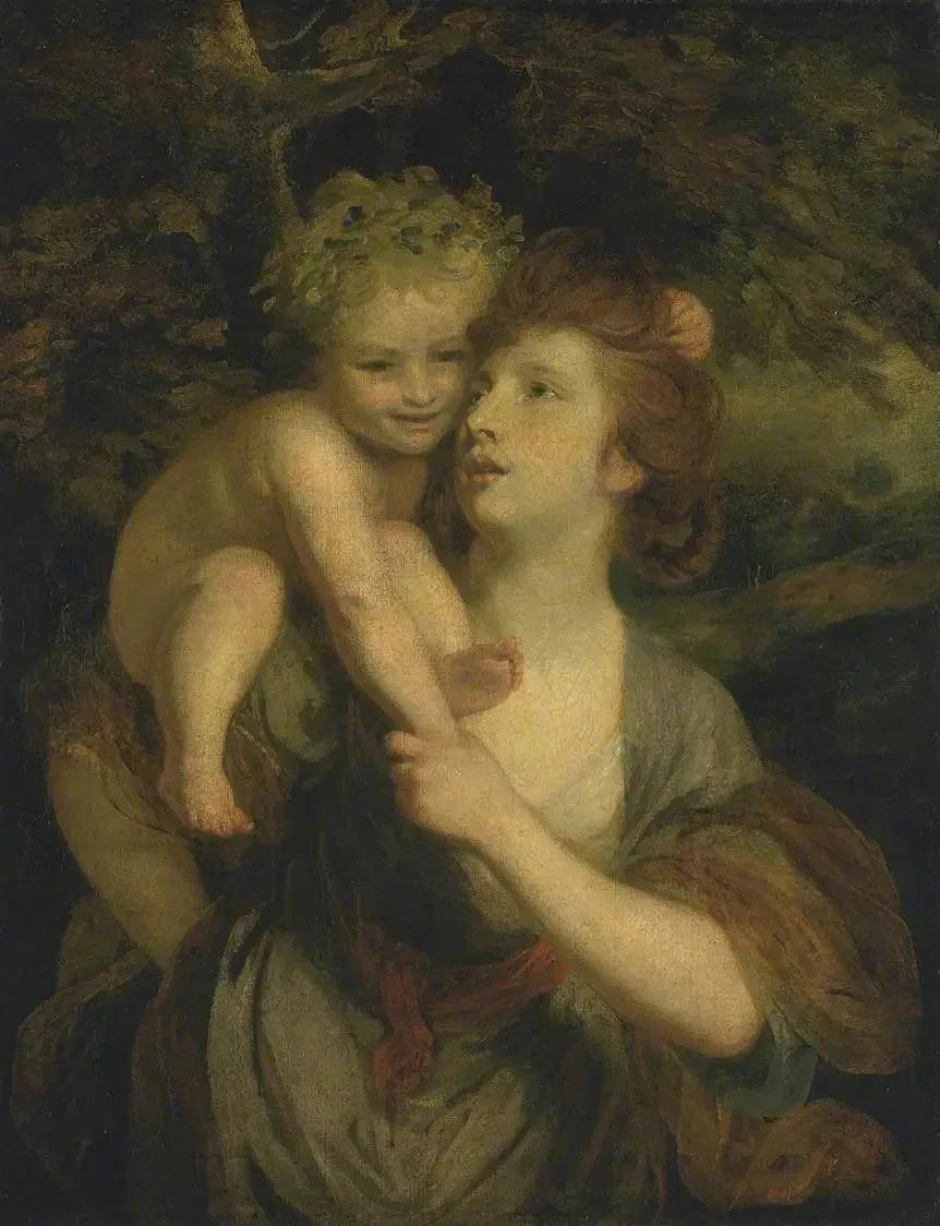 Senhora Hartley como ninfa com um jovem Baco - Joshua Reynolds