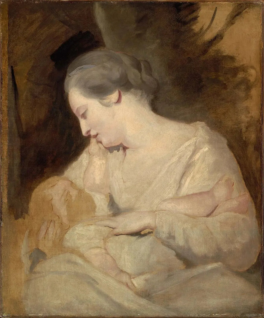 Mme Richard Hoare segurando seu filho - Joshua Reynolds