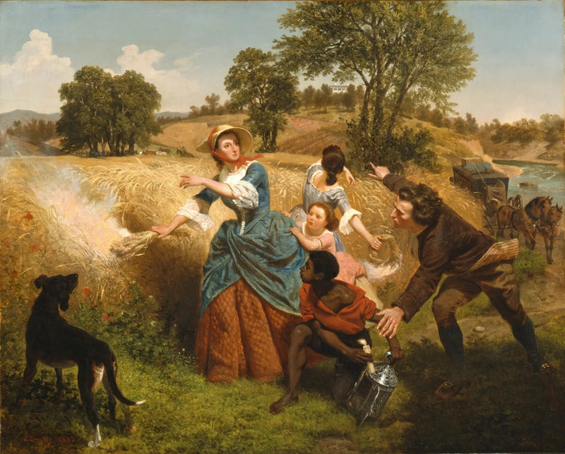 Senhora Schuyler queima seus campos de trigo com a aproximação dos britânicos - Emanuel Leutze