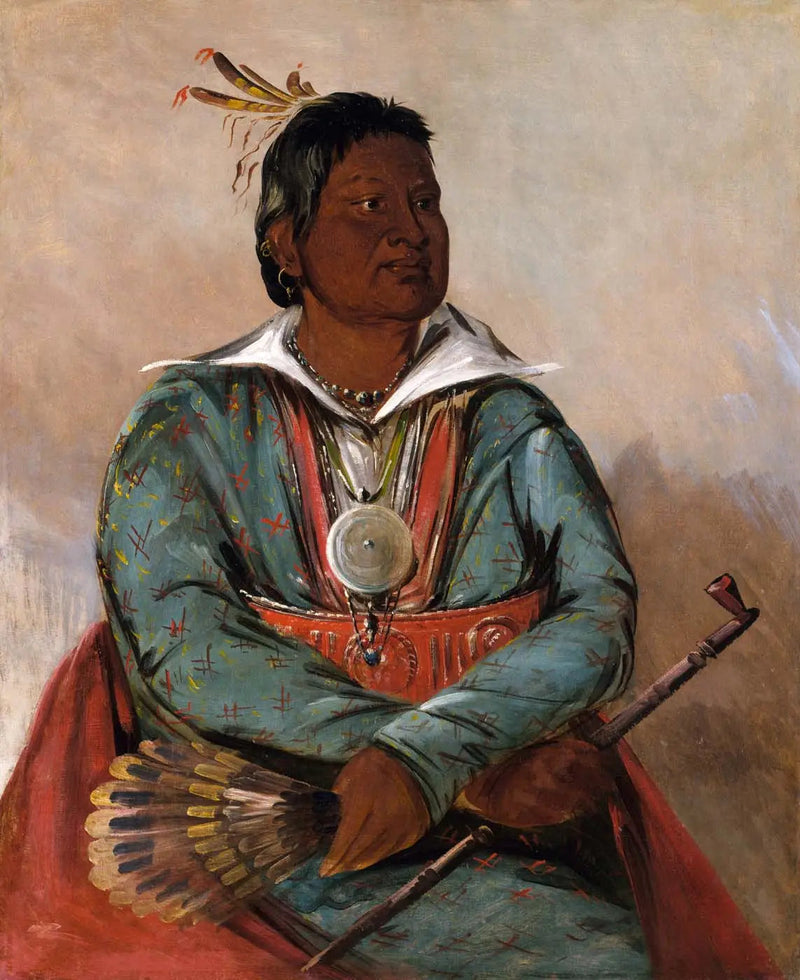 Mó-sho-la-túb-bee, Aquele que apaga e mata, Chefe da tribo - George Catlin