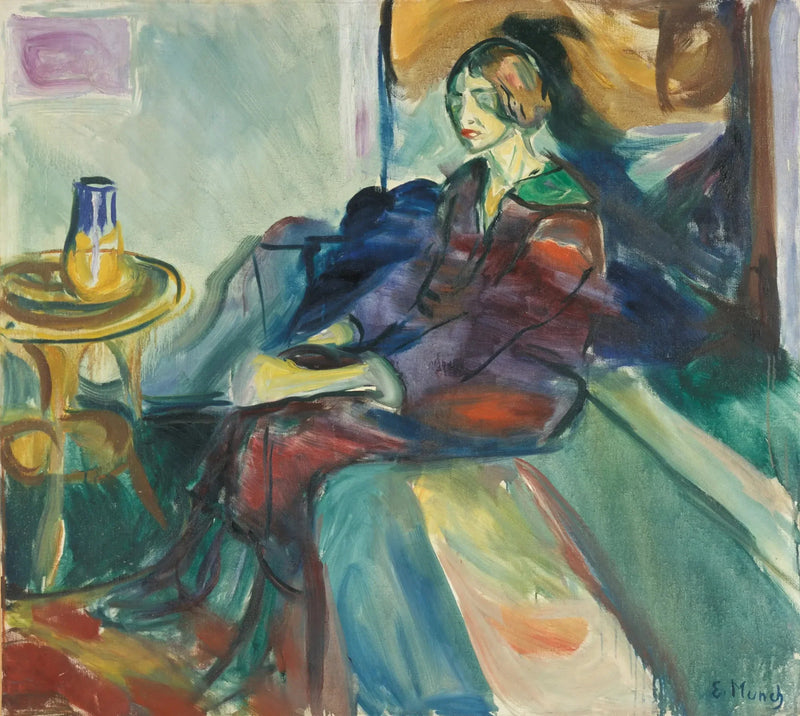 Modelo sentado no sofá - Edvard Munch