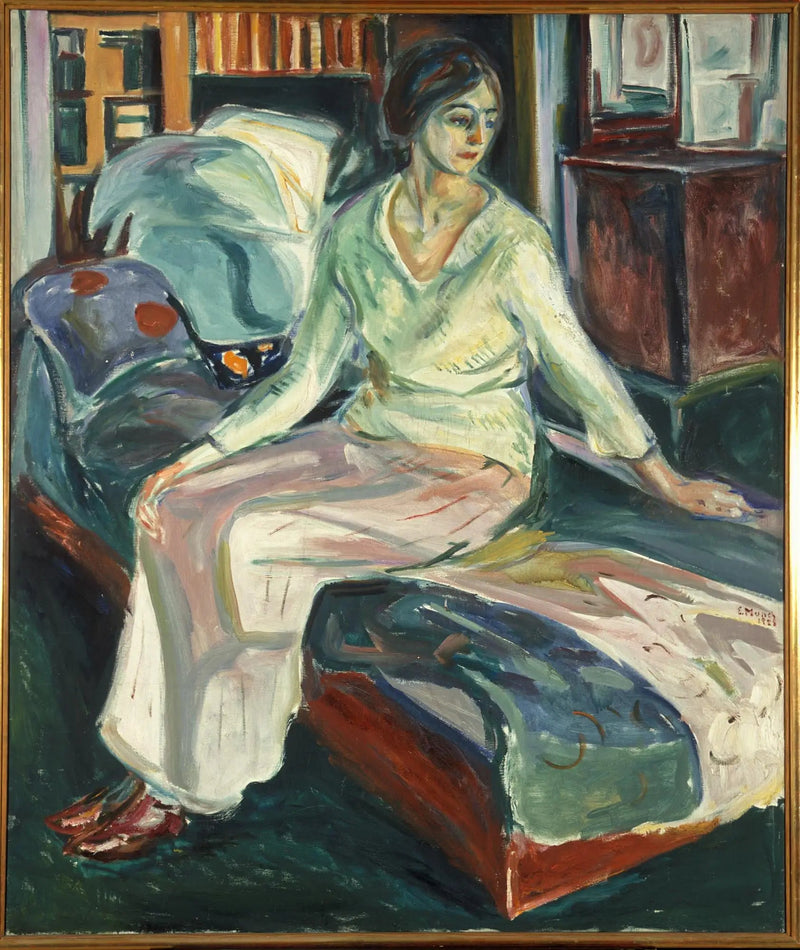 Modelo sentado no sofá - Edvard Munch