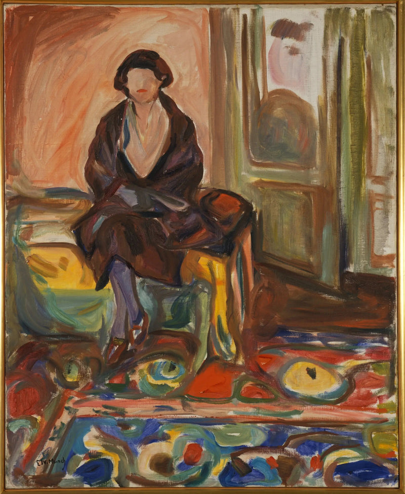 Modelo sentado no sofá - Edvard Munch