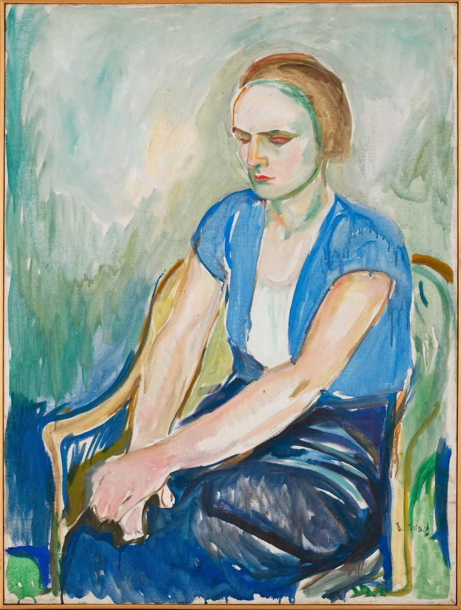 Modelo com as mãos nos joelhos - Edvard Munch