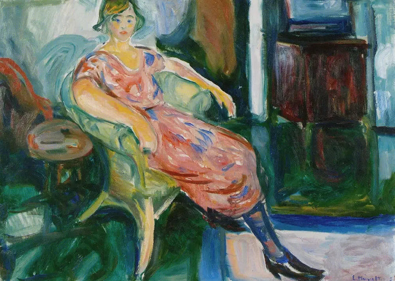 Modelo em uma cadeira de vime - Edvard Munch
