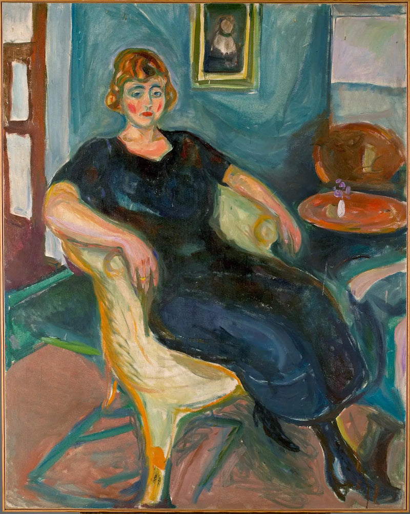 Modelo em uma cadeira de vime - Edvard Munch