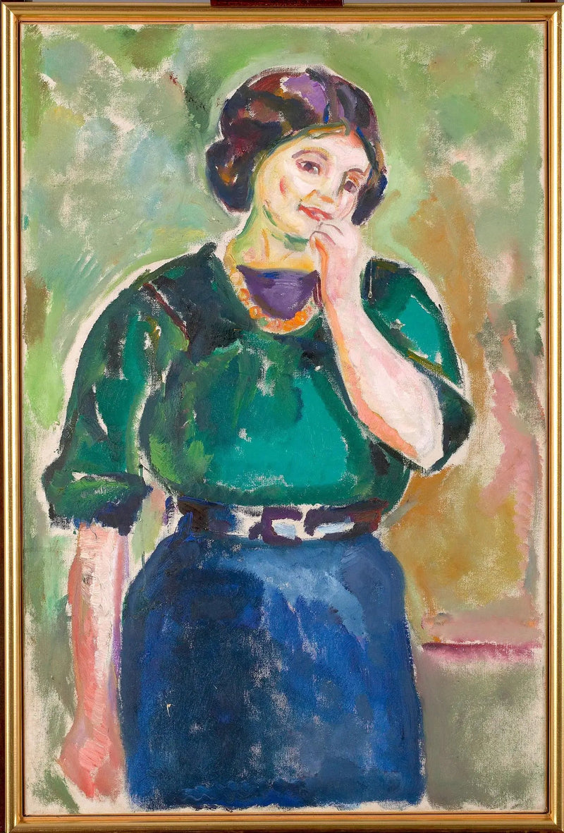 Modelo em verde e azul - Edvard Munch