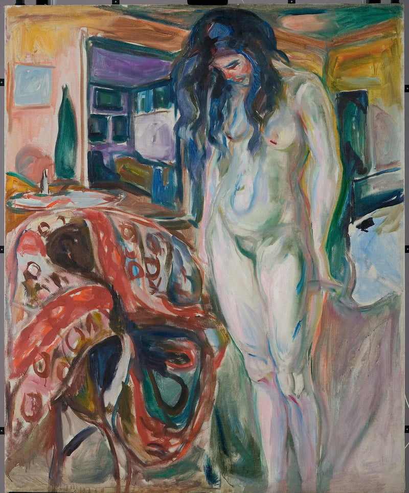 Modelo perto da cadeira de vime - Edvard Munch