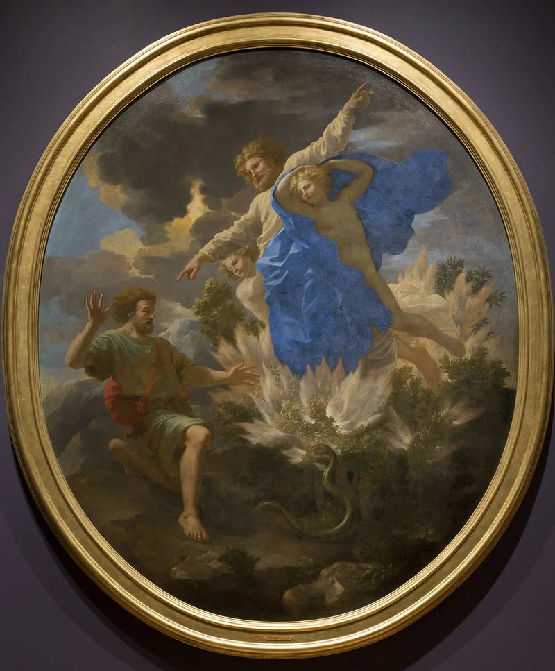 Moisés diante do arbusto ardente - Nicolas Poussin