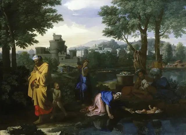 Moisés exposto sobre as águas - Nicolas Poussin