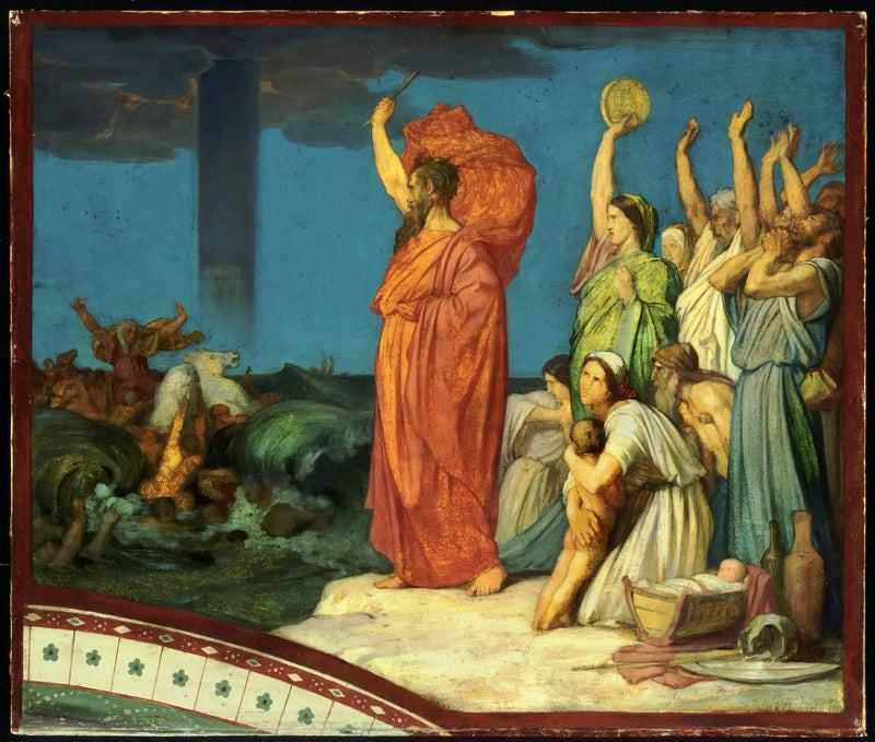 Moisés ordenando às águas que se fechem sobre o exército egípcio - Hippolyte Flandrin