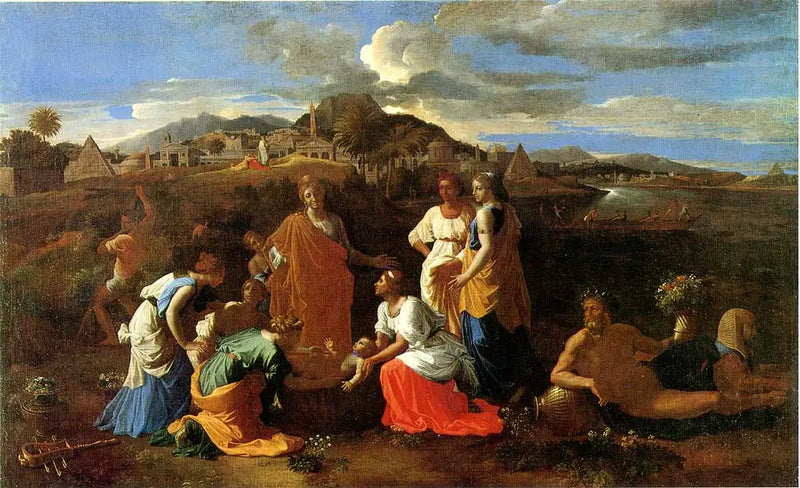 Moisés salvo das águas - Nicolas Poussin