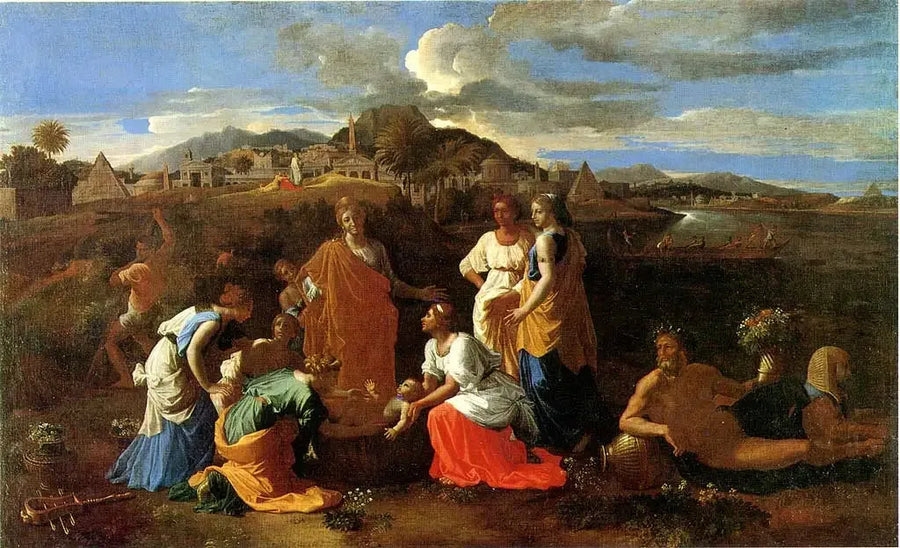 Moisés salvo das águas - Nicolas Poussin