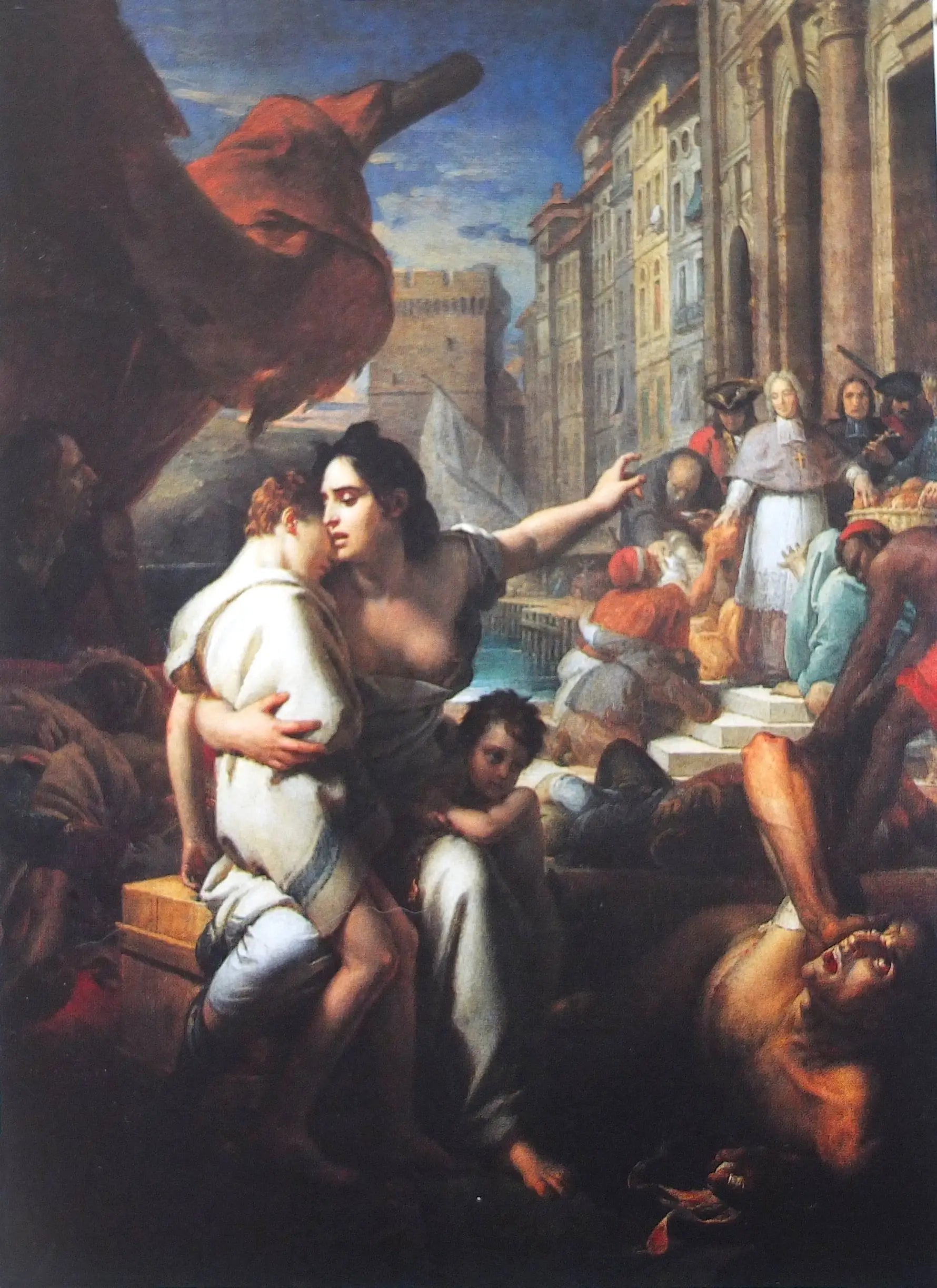 Monseigeur de Belzunce pendant la peste de 1721 à Marseille - François Gérard image 2 copie de tableau peinte à la main