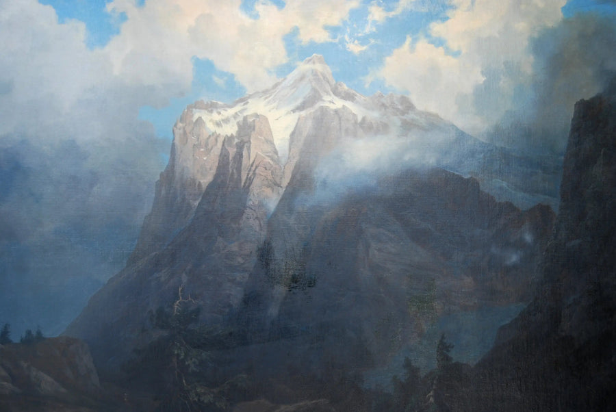 Montanha de Brewer desde o Desfiladeiro do Rio King, Califórnia - Albert Bierstadt