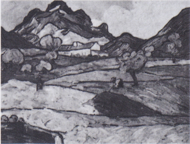 O Monte Gaussier com o Mas de Saint-Paul - Vincent van Gogh