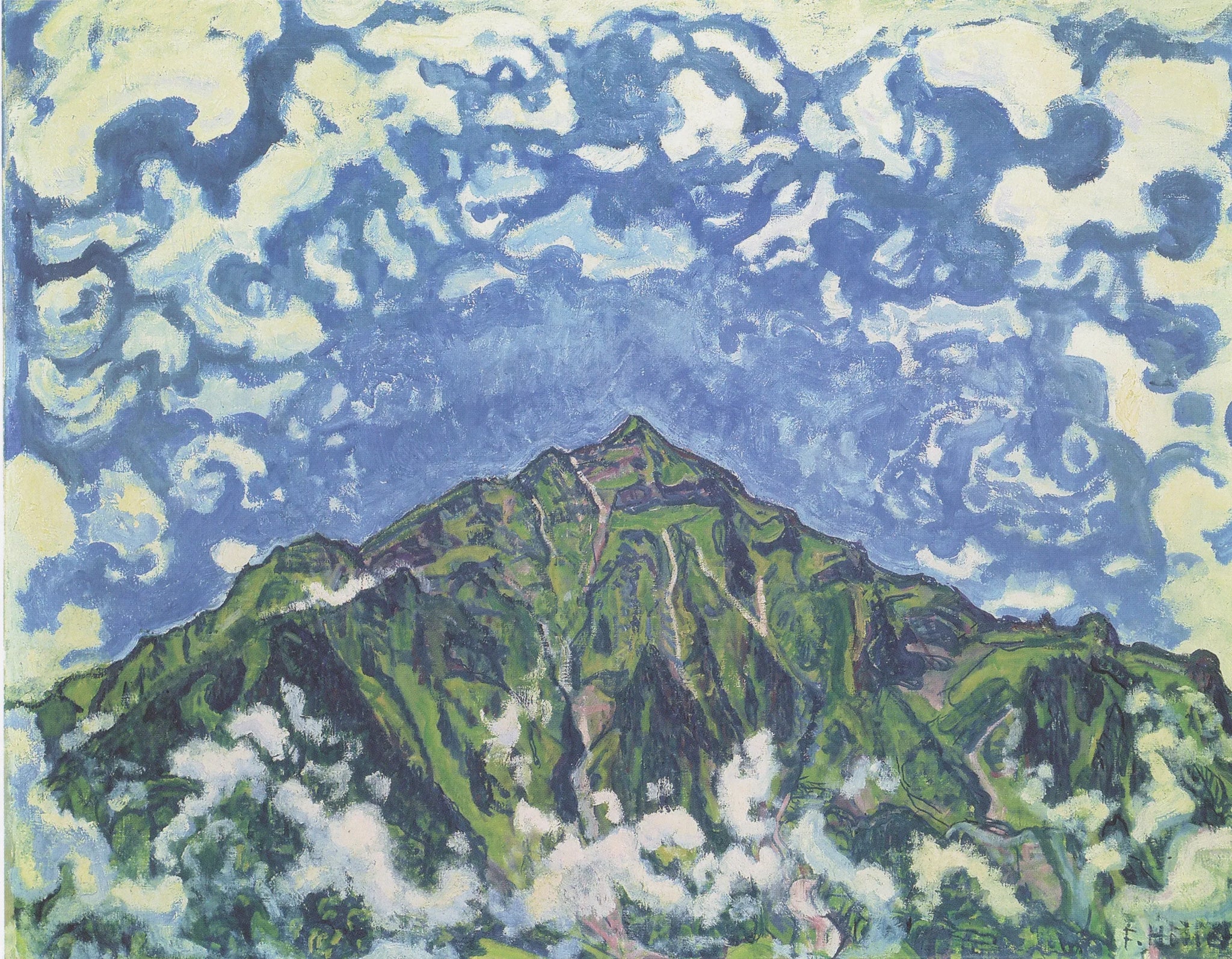 Mont Niesen vu de Heustrich - Ferdinand Hodler image 1 copie peinte à la main à l’huile