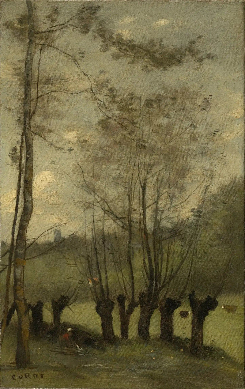 Montlhéry. Pradaria com salgueiros - Jean-Baptiste Camille Corot