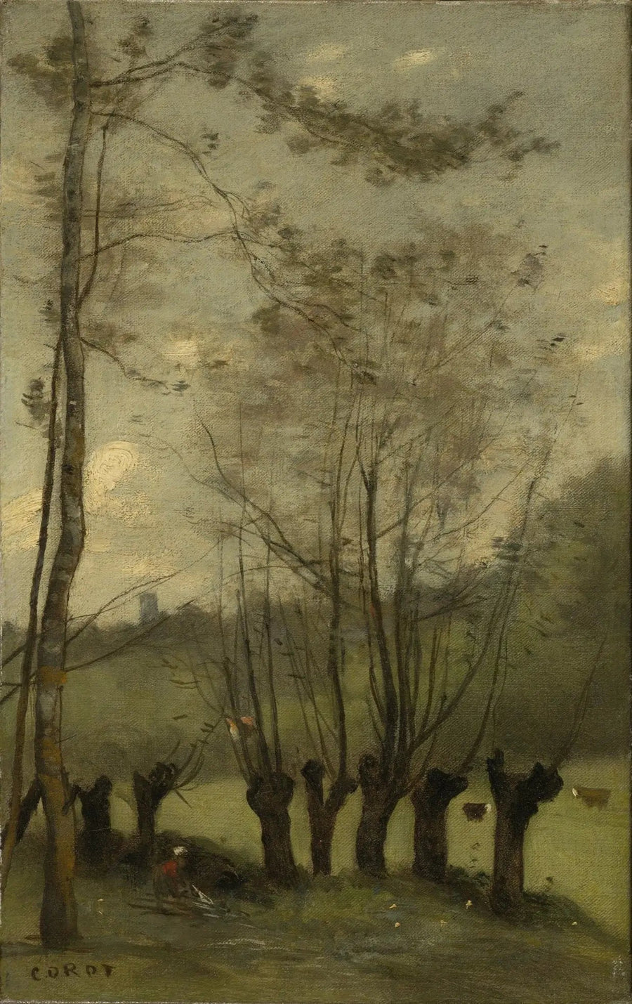 Montlhéry. Pradaria com salgueiros - Jean-Baptiste Camille Corot