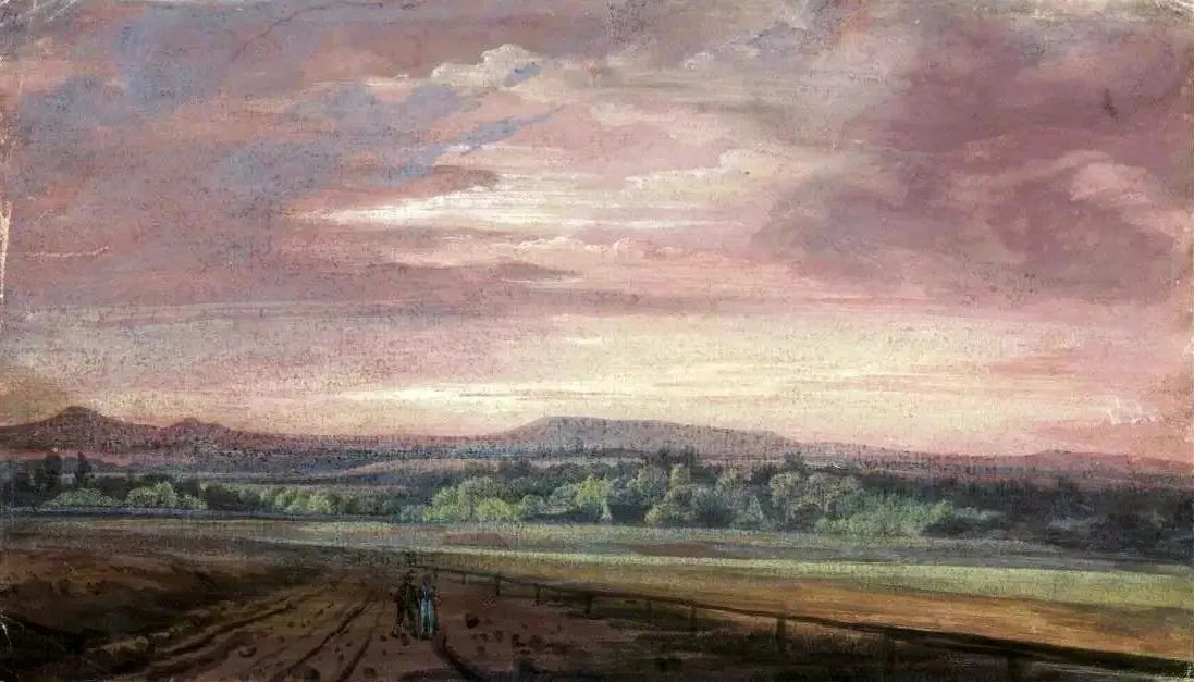 Monts des Géants au coucher du soleil - Caspar David Friedrich image 1 reproduction artisanale de tableau