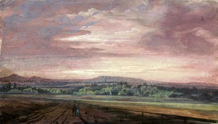 Montanhas dos Gigantes ao pôr do sol - Caspar David Friedrich