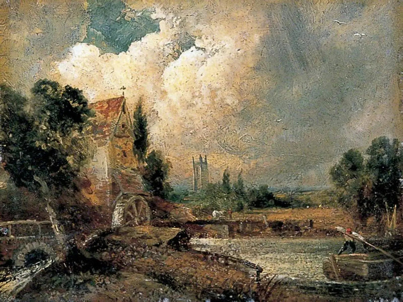  moinho de água em Flatford, Kent - John Constable