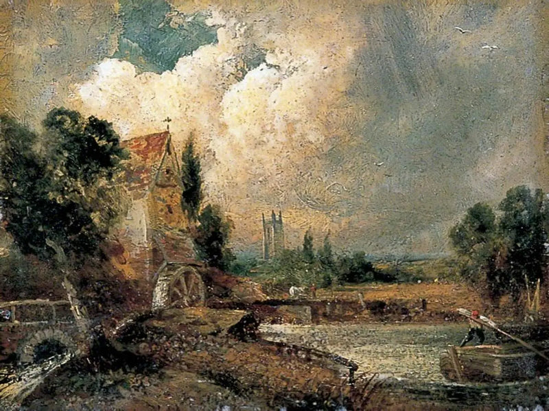  moinho de água em Flatford, Kent - John Constable